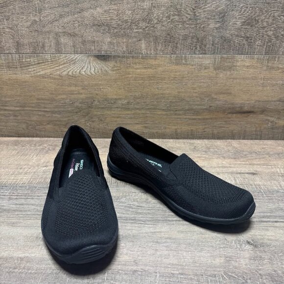 Skechers Reggae Fest Black Textile Flat Shoes Women's Size 8 - Picture 6 of 7